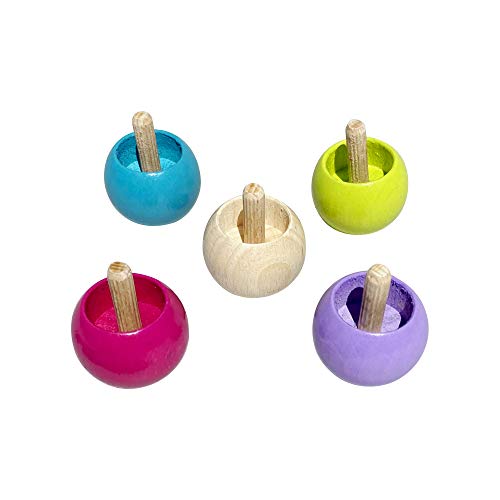 GICO Umkehrkreisel Holz Stehauf-Kreisel - Stehaufkreisel Set mit 4 pastellfarbenen, 1 Natur von GICO