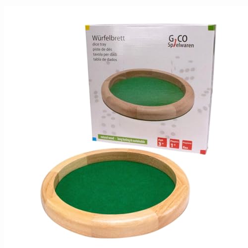 GICO Würfelteller/Würfelbrett rund und groß aus Holz Durchmesser 29 cm H 3,5 cm 7955 von GICO