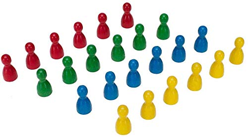 GICO Spielkegel 24 Bunte Halmakegel aus Holz, 24x12 mm, blau, grün, rot, gelb von GICO