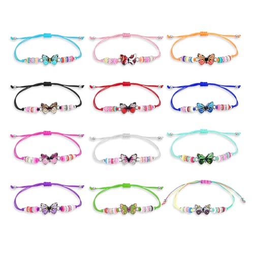 GIDWRIY 12 Stück Armbänder Schmetterling Kinder,Stimmungsarmband Schmetterling Freundschaftsarmbänder,Perlenarmband Mitgebsel Kindergeburtstag,Armband Geschenke Mädchen,Schmetterlinge Schmuck Kinder GIDWRIY 12 Stück Armbänder Schmetterling Kinder,Stimmungsarmband Schmetterling Freundschaftsarmbänder,Perlenarmband Mitgebsel Kindergeburtstag,Armband Geschenke Mädchen,Schmetterlinge Schmuck Kinder von GIDWRIY