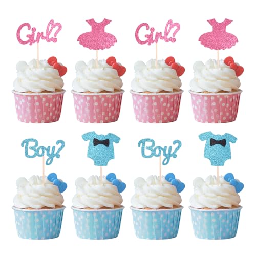 GIDWRIY 24 Stück Boy Or Girl Cake Topper,Gender Reveal Tortendeko Babyparty,Kuchen Deko Babyparty,Topper Geschlecht Offenbaren,Kuchen Torten Dekoration,Muffin Topper Geburtstag,Cupcake Topper GIDWRIY 24 Stück Boy Or Girl Cake Topper,Gender Reveal Tortendeko Babyparty,Kuchen Deko Babyparty,Topper Geschlecht Offenbaren,Kuchen Torten Dekoration,Muffin Topper Geburtstag,Cupcake Topper von GIDWRIY