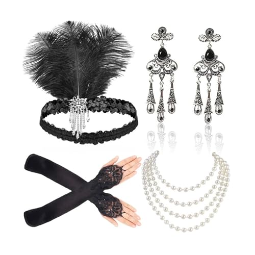 7PCS 20er jahre kostüm damen - Great Gatsby Accessoires Damen Zubehör für Frauen Set,mafia kostüm damen Set für Vintage Kostüm Party 7PCS 20er jahre kostüm damen - Great Gatsby Accessoires Damen Zubehör für Frauen Set,mafia kostüm damen Set für Vintage Kostüm Party von GIEEU
