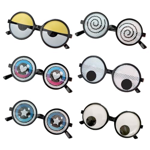 GIEEU Lustige Brille, Kulleraugen, Halloween-Augapfel-Brille, lustige Schüttelaugen-Brille für Foto-Requisiten, lustiges Kostümzubehör für Erwachsene und Kinder, Partyzubehör, 6 Stück GIEEU Lustige Brille, Kulleraugen, Halloween-Augapfel-Brille, lustige Schüttelaugen-Brille für Foto-Requisiten, lustiges Kostümzubehör für Erwachsene und Kinder, Partyzubehör, 6 Stück von GIEEU