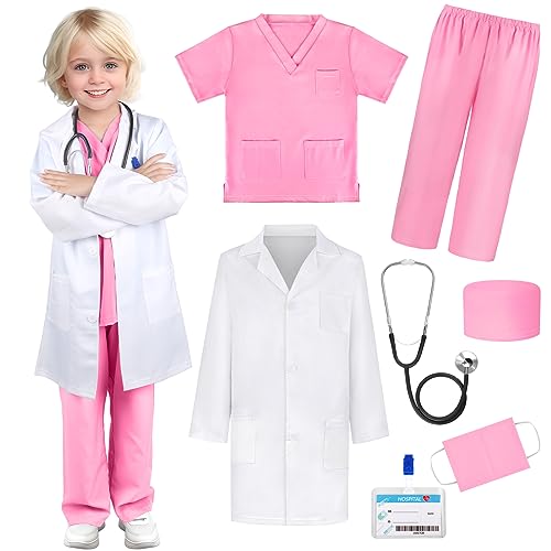 Hikyskin GIFTINBOX - Disfraz de médico para niños, chamarra de laboratorio para niños, estetoscopio real, disfraces de laboratorio de médicos de Halloween para niños de 3 a 12 años Hikyskin GIFTINBOX - Disfraz de médico para niños, chamarra de laboratorio para niños, estetoscopio real, disfraces de laboratorio de médicos de Halloween para niños de 3 a 12 años von GIFTINBOX