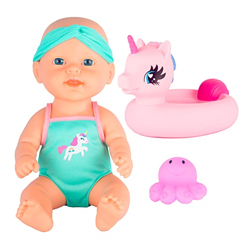 Dream Collection Badepuppe mit Puppenzubehör im Einhorn-Badeanzug, Oktopus-Spielzeug und Handtuch - Wasserfeste Babypuppe 30cm – Beweglich, Weicher Körper - Puppe ab 2 Jahren Dream Collection Badepuppe mit Puppenzubehör im Einhorn-Badeanzug, Oktopus-Spielzeug und Handtuch - Wasserfeste Babypuppe 30cm – Beweglich, Weicher Körper - Puppe ab 2 Jahren von GIGO'S DREAM COLLECTION