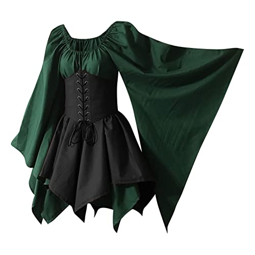 GIIWAKI Elfen Kostüm Damen 50Er Jahre Kleider Damen Halloween Teufel Damen Halloween Kostüm Damen Kürbis Hexen Kostüm Damen Kostüme Damen Clown Kostüm Damen Kostüm Hexe Kleid Schwarz Damen Fee von GIIWAKI