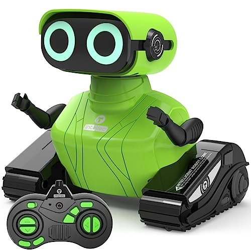 GILOBABY Roboter Kinder, Ferngesteuerter Roboter Spielzeug, RC Roboter mit LED-Augen und Musik, Kinderspielzeug Geschenk für Jungen Geburtstag ab 3 Jahre (Grün) von GILOBABY
