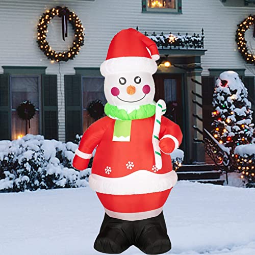 Aufblasbarer Schneemann für Weihnachten, 2,1 m, Weihnachtsdekoration, für den Außenbereich, integrierte LED-Lichter, Heringe für den Hof, Rasen, Garten von GIMMYFIVE