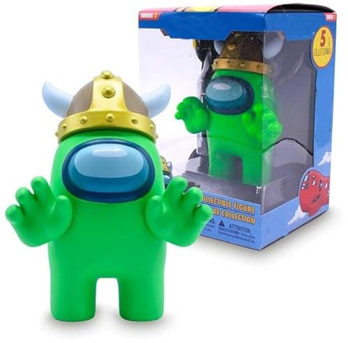 GIMSS Toys Figuren kompatibel mit Among US Action Figuren im Display Box 5 x Sortiert Sammelfiguren 18cm (Grün-Wikinger) von GIMSS