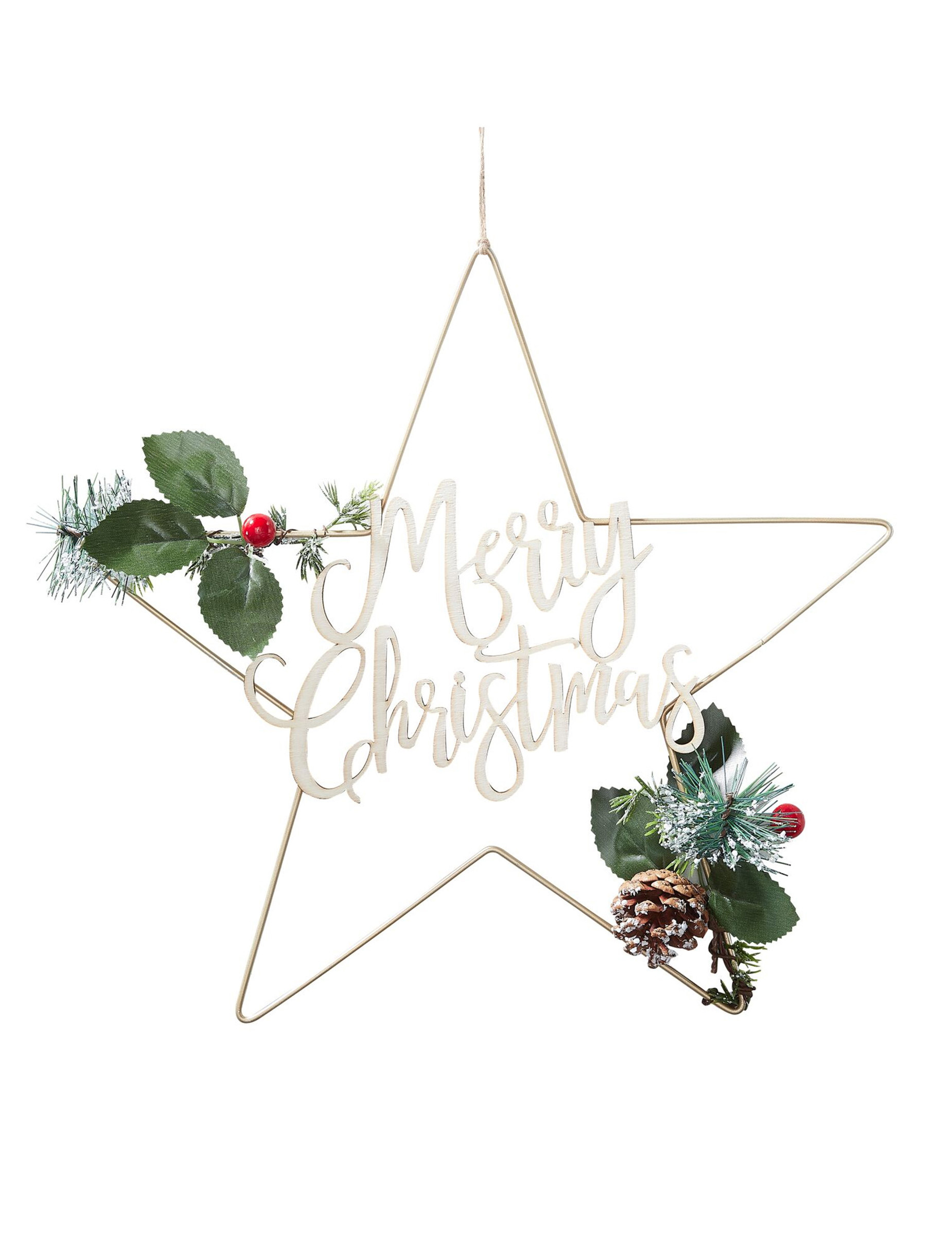 Weihnachts-Sternhänger Gold Metall 32cm Christbaumschmuck von GINGER RAY