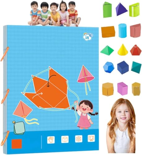 3D-Geometrie-Lernbuch mit Zugschnur, Geometrie für Anfänger mit festen geometrischen Modellen, sicheres geflochtenes Seil-Design, Lehrformeln für Volumen und Oberfläche, für Kinder im Alter von 5–12 3D-Geometrie-Lernbuch mit Zugschnur, Geometrie für Anfänger mit festen geometrischen Modellen, sicheres geflochtenes Seil-Design, Lehrformeln für Volumen und Oberfläche, für Kinder im Alter von 5–12 von GINGER TECH