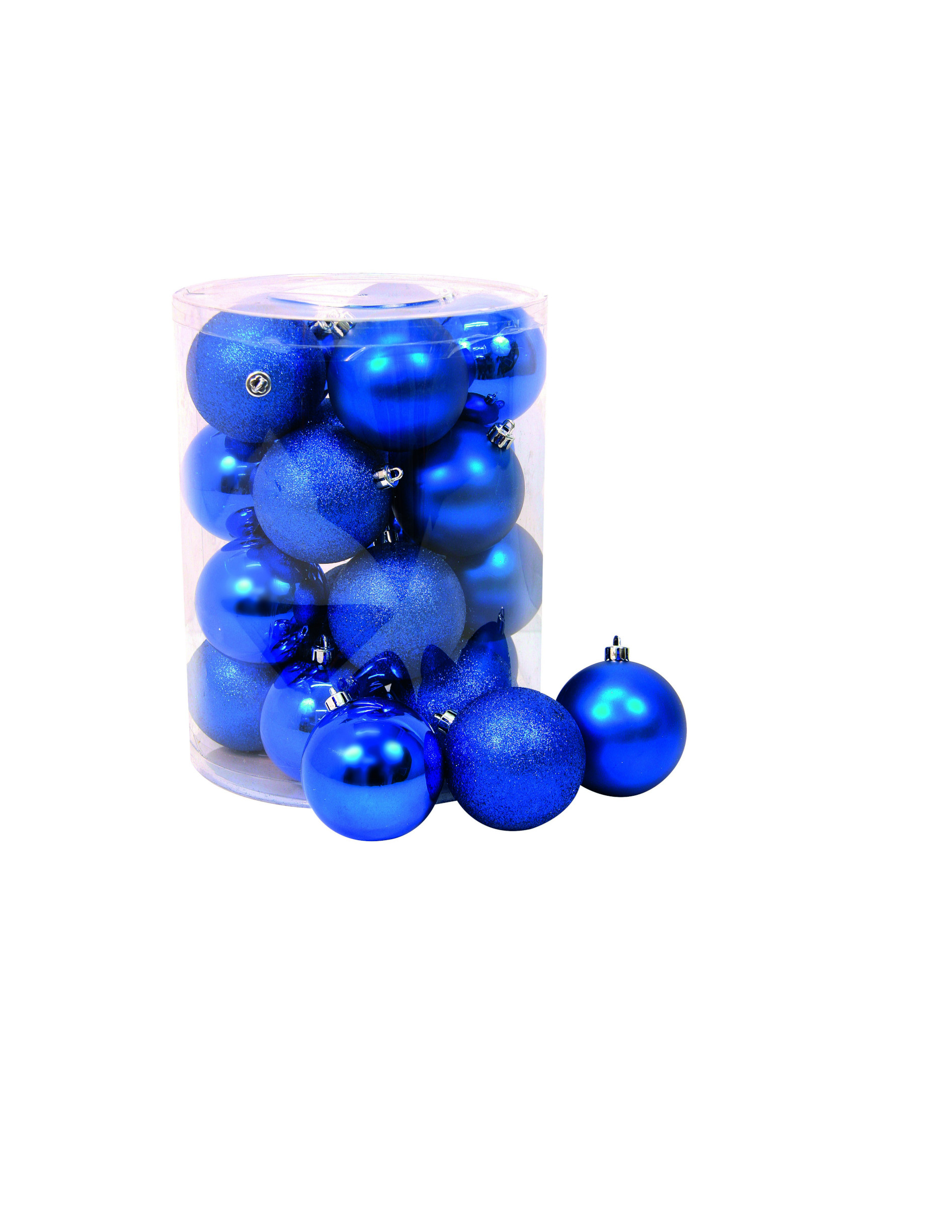 Glänzende Weihnachtsbaumkugeln 20 Stück dunkelblau 8 cm von GIOCOPLAST NATALE S.P.A