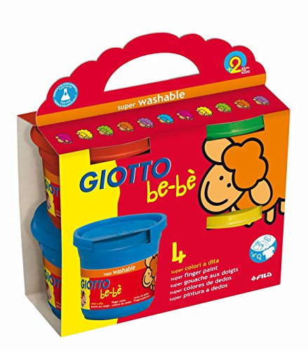 GIOTTO be-bè 4672 00 - Super Fingerfarbe, farbig sortiert, 150 ml (4er Pack) von GIOTTO be-bè