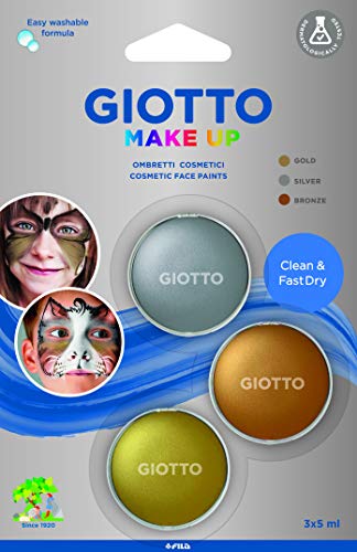 GIOTTO F475500 Schminktöpfchen, Unisex-Kinder, Gold, Silber, Bronze, Set 5 ml GIOTTO F475500 Schminktöpfchen, Unisex-Kinder, Gold, Silber, Bronze, Set 5 ml von GIOTTO