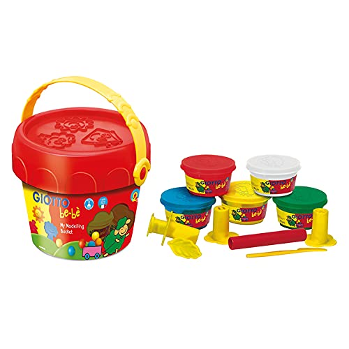 Giotto Giotto-F467600-Box Babypaste zum Modellieren, Maxi-Eimer mit Zubehör dermatologisch getestet, Farbe Sortiert, Standard (F467600) von GIOTTO