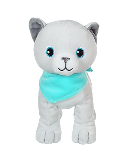 GIPSY Toys - Lustige Kätzchen klingen Grauer türkiser Schal - Kuscheltier für Kinder - 071621 von GIPSY