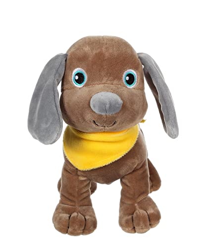 GIPSY Toys - Lustige Tonwelpen brauner gelber Schal - Kuscheltier für Kinder - 071628 von GIPSY