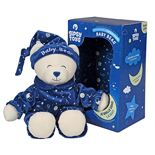 GIPSY - Gispy-Baby Bear Glow in The Dark-Plüsch für Kinder, Brille in der Nacht-056175, 056175 von GIPSY