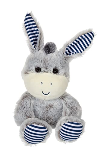 GIPSY TOYS - Kuscheltier "Les Marinières" 24 cm grauer Esel mit blauen Streifen - Kuscheltier für Kinder - - Grau, blaue Streifen071606 von GIPSY