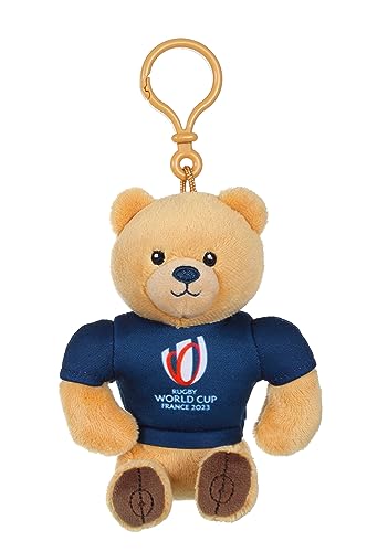 GIPSY Toys - Bär Schlüsselanhänger Rugby World Cup/Rugby World Cup France 2023 (RWC) - Offiziell Lizenziertes Plüschtier - 10 cm sitzend - Beige Marineblau von GIPSY