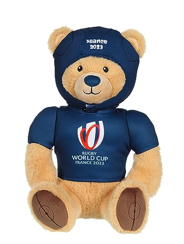 Gipsy Toys - Plüsch Bär Rugby World Cup/Rugby World Cup France 2023 (RWC) - Offiziell Lizenziertes Plüschtier - 30 cm sitzend - Beige Marineblau von GIPSY