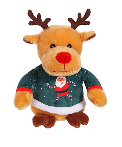 GIPSY - Gispy-Les Amis Einfach 24 cm Rentier Pullover Grün Plüsch für Kinder Modell 15 cm-071657, 071657 von GIPSY