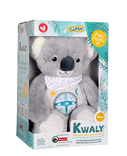 Gipsy Toys – KWALY – Koala Geschichtenerzähler – interaktives sprechendes Plüschtier – Französische Version – 2 Stunden wunderbare Märchen für Kinder von 2 bis 8 Jahren, Grau Gipsy Toys – KWALY – Koala Geschichtenerzähler – interaktives sprechendes Plüschtier – Französische Version – 2 Stunden wunderbare Märchen für Kinder von 2 bis 8 Jahren, Grau von GIPSY