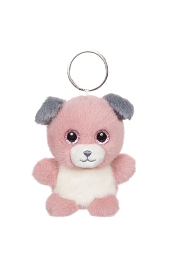 Gipsy Toys – Plüsch-Schlüsselanhänger – Hund Spot „Cutydoos“ – 8 cm – Altrosa und Grau – Weicher Plüschanhänger – Süßes Geschenk – Begleiter für Taschen und Schlüssel – Originelles Accessoire von GIPSY