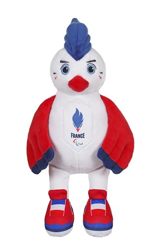 Gipsy Toys - Plüschhahn - Nationalmannschaft von Frankreich Paralympique - offizielles Lizenztier - 15 cm sitzend - rot blau und weiß von GIPSY