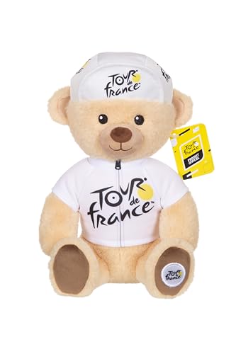 Gipsy Toys - Plüschtier Bär Trikot und Kappe Bester Junger Sieger Weiß 24 cm - Offizielles Plüschtier der Tour de France. EIN Bär, der die zukünftigen Champions feiert von GIPSY