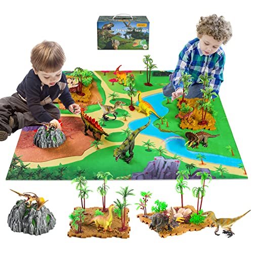 GIUHAT Dinosaurier Spielzeug ab 3 4 Jahre, Dino Figuren Kinderspielzeug, Geschenke für Junge und Mädchen, Tyrannosaurus Rex, Brachiosaurus, Pteranodon, Triceratops von GIUHAT