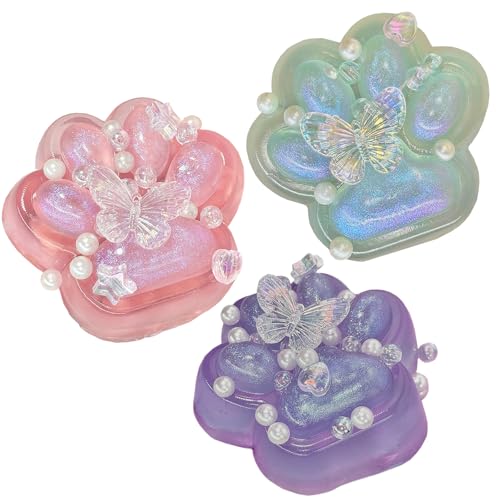 GIUSOBG Katzenpfoten Squishy 3 StüCk Ultraweiches Dekompressions EntlüFtungsspielzeug, Anti Stress Katzenpfoten Squishy Toy Für Kinder und Erwachsene (3 Farben) von GIUSOBG