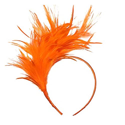 GIVBRO Federn Stirnbänder Geburtstag Party Haarreifen Kopfbedeckung Tanz Kopfschmuck für Kostüm Zubehör Foto Requisiten Orange von GIVBRO