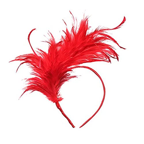 GIVBRO Federn Stirnbänder Geburtstag Party Haarreifen Kopfbedeckung Tanz Kopfschmuck für Kostüm Zubehör Foto Requisiten Rot von GIVBRO