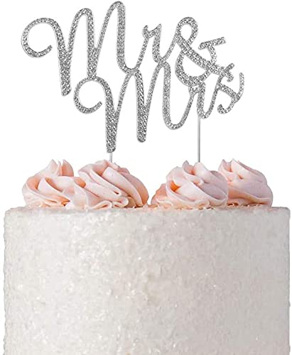 GIVBRO Mr & Mrs Tortenaufsatz Hochzeitstorte Topper Mr & Mrs Strass Kristalle Blingy Monogramm Tortenaufsatz von GIVBRO