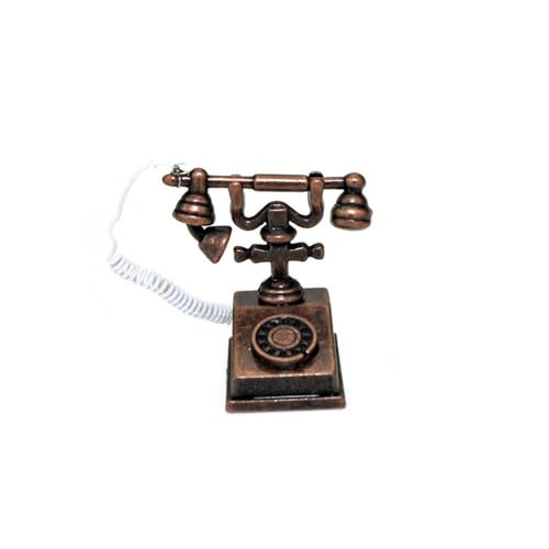 GIVBRO Puppenhaus Miniatur Retro Telefon - 1:12 Simulation Bronze Telefon Puppenhaus Dekor DIY Möbel Dekoration Zubehör GIVBRO Puppenhaus Miniatur Retro Telefon - 1:12 Simulation Bronze Telefon Puppenhaus Dekor DIY Möbel Dekoration Zubehör von GIVBRO