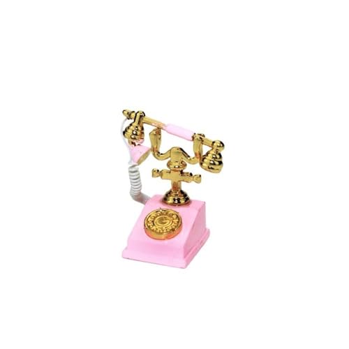 GIVBRO Puppenhaus Miniatur Retro Telefon - 1:12 Simulation Rosa Telefon Puppenhaus Dekor DIY Möbel Dekoration Zubehör GIVBRO Puppenhaus Miniatur Retro Telefon - 1:12 Simulation Rosa Telefon Puppenhaus Dekor DIY Möbel Dekoration Zubehör von GIVBRO