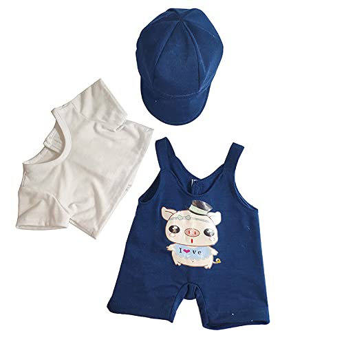 GIVBRO Puppenkleidungszubehör Outfits T-Shirt Overall Sport Baseball Cap Freizeitkleidung für 40 cm Mädchen-Puppen Baby-Puppen 3 Stück/Set von GIVBRO