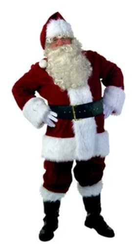 GIYXHU Weihnachtsmannkostüm Weihnachtsmann-Kostüm for Erwachsene und Kinder, 10-teilig, komplett, for Weihnachten, Karneval, Party, Rollenspiel(3XL,Red for men) von GIYXHU