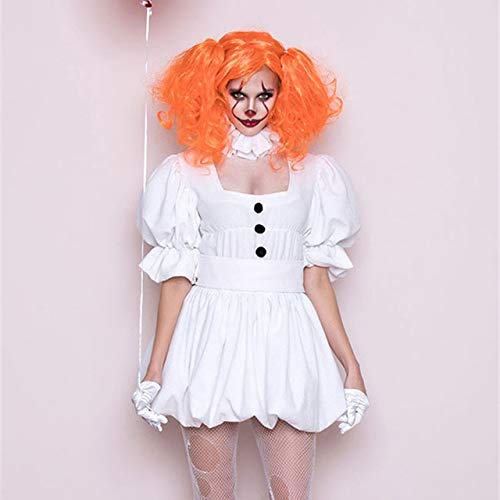 Neue Gothic Ghost Bride Cosplay Clown Voodoo Puppenkostüme für Frauen Weißes Kleid für Erwachsene + Perückenset Vampir Halloween Kostüme Mädchen XL Puppe Ghost Bride Set Neue Gothic Ghost Bride Cosplay Clown Voodoo Puppenkostüme für Frauen Weißes Kleid für Erwachsene + Perückenset Vampir Halloween Kostüme Mädchen XL Puppe Ghost Bride Set von GJBXP