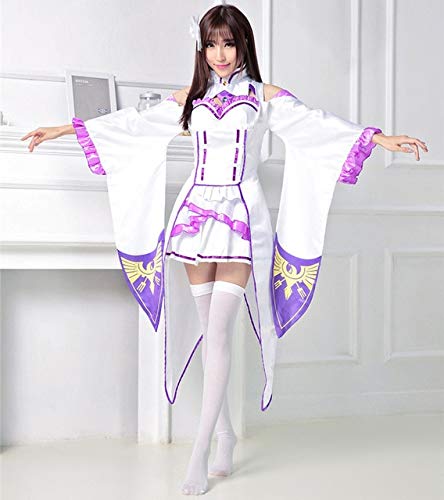 Re: Zero Start Leben in einer anderen Welt Cosplay Kostüm lila Kleid + Perücke Re: Zero Kara Hajimeru Isekai Seikatsu Emilia Kostüme One Size Kostüm Strümpfe Re: Zero Start Leben in einer anderen Welt Cosplay Kostüm lila Kleid + Perücke Re: Zero Kara Hajimeru Isekai Seikatsu Emilia Kostüme One Size Kostüm Strümpfe von GJBXP