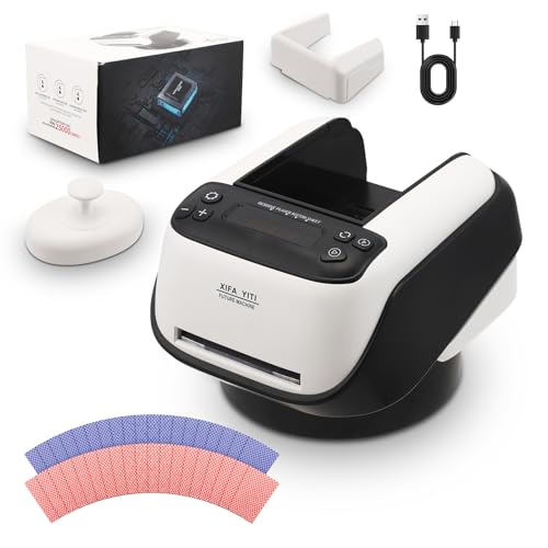 GJCrafts Automatischer Kartengeber, 8 Spieler einstellbar, Elektronischer Mischer Kapazität für bis zu 4 Kartendecks, 360° drehbare Basis, Diagonal-/Schwing-Kartengeber-Modi für Poker, UNO, Mahjong von GJCrafts
