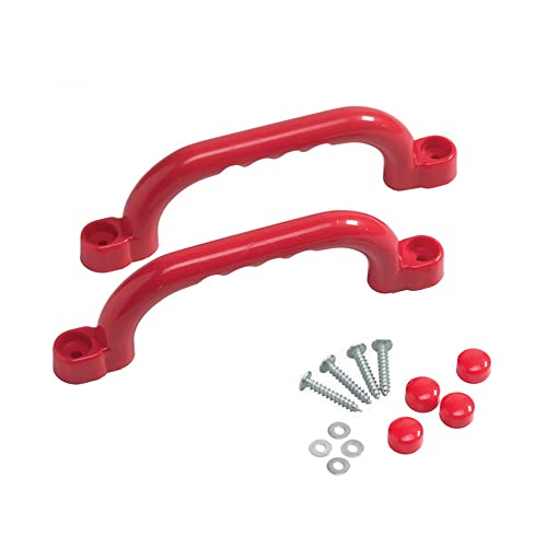 GK Haltegriffe paarweise (2 Stück) für Spielgeräte, Spieltürme, Klettergerüste und Spielanlagen (rot) von GK