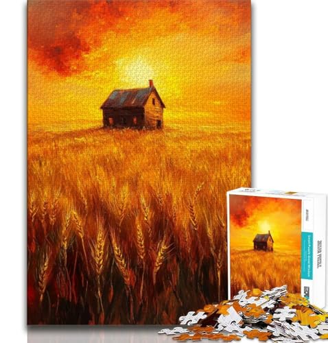 1000-teiliges Puzzle für Erwachsene, Bauernhof bei Sonnenuntergang, Dekomprimierendes intellektuelles Lernspielzeug, Geburtstagsgeschenk, Geschenke 38x26cm 1000-teiliges Puzzle für Erwachsene, Bauernhof bei Sonnenuntergang, Dekomprimierendes intellektuelles Lernspielzeug, Geburtstagsgeschenk, Geschenke 38x26cm von GKJPOXZJ