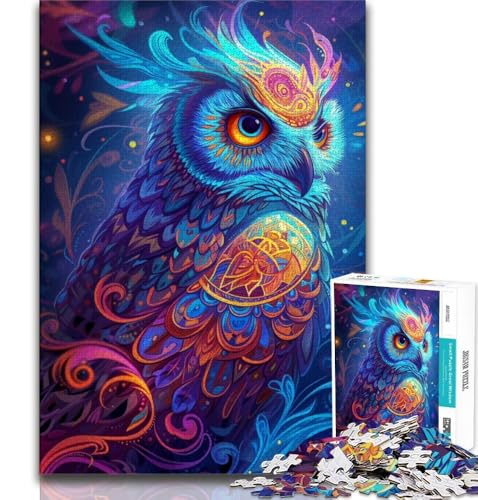 1000-teiliges Puzzle für Erwachsene, Geschenke, Kunst, psychedelische Eule, Lernspielzeug, Spaß bei Aktivitäten zu Hause, Geburtstagsgeschenk, Reisegeschenke, 75x50cm 1000-teiliges Puzzle für Erwachsene, Geschenke, Kunst, psychedelische Eule, Lernspielzeug, Spaß bei Aktivitäten zu Hause, Geburtstagsgeschenk, Reisegeschenke, 75x50cm von GKJPOXZJ