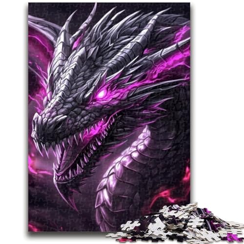 1000-teiliges Puzzle für Erwachsene, Lila Drache, 1000-teiliges Puzzle, ganze Familie, geeignet für Kinder ab 14 Jahren (26x38cm) von GKJPOXZJ