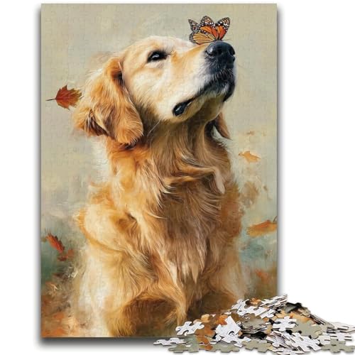 1000-teiliges Puzzle für Erwachsene, Maler, Golden Retriever, 1000-teiliges Puzzle, lustige Aktivität für zu Hause, Spielzeug für Regentage, Geburtstagsgeschenke, (38x26cm) von GKJPOXZJ