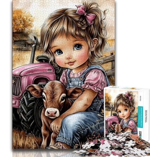 1000-teiliges Puzzle für Erwachsene, Yak und kleines Mädchen, dekomprimierendes intellektuelles Lernspielzeug, Lernspiel zum Geburtstag, Weihnachten, 38x26cm von GKJPOXZJ