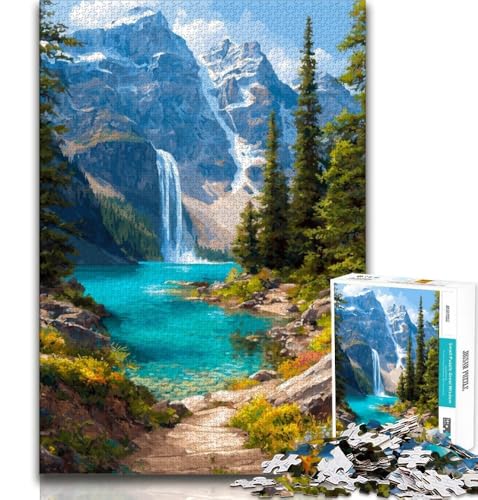 1000-teiliges Puzzle für Erwachsene, schöne Berge und Seen, anspruchsvolles Spielspielzeug, Wanddekoration, einzigartige Geburtstags, 38x26cm von GKJPOXZJ