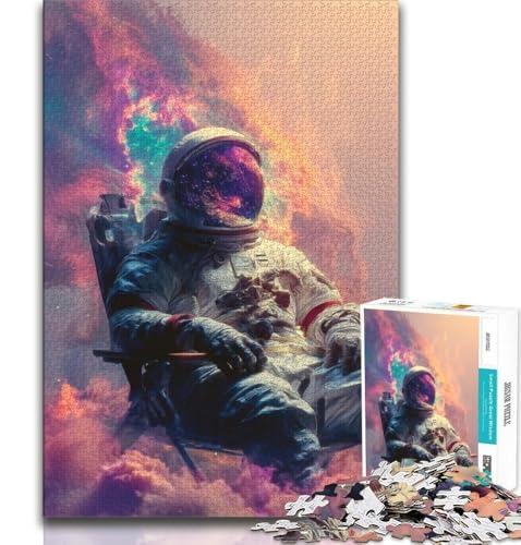 1000-teiliges Puzzle für Erwachsene und Jugendliche, Astronaut, Lernspiele, Heimdekoration, Lernspiel für Geburtstag, Weihnachten, 38x26cm von GKJPOXZJ
